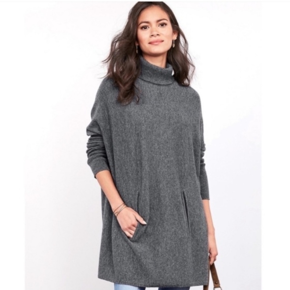 Garnet Hill Wool & Cashmere Oversized Turtleneck Sweater